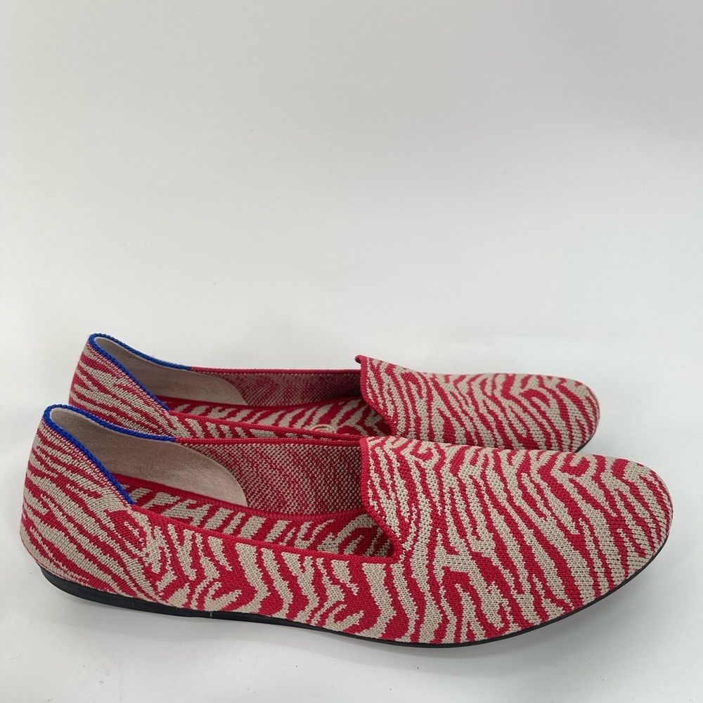 Rothy's Red and Cream Zebra Knit Flats - Picture 4 of 9